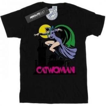 DC Comics Catwoman Text Logo Boyfriend T-Shirt XL White