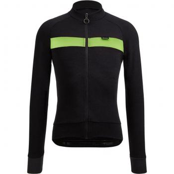 Maillot Santini Adapt Wool Manga Larga Slim Fit Negro Verde Flúor S