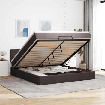 Pufa lettrice ottoman con cuscino imbottito e LED, 160x200 cm, finitura marrone scuro
