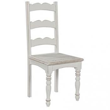 Shabby Chic Holzstuhl Colette, 45 x 45 x 102 cm, Weiß