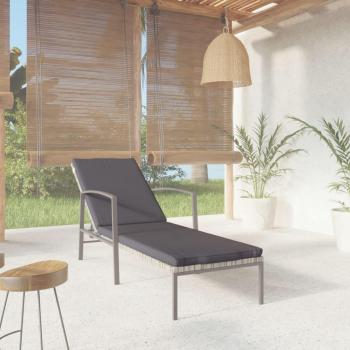 Sillón Patio con Cojín Gris en Mimbre