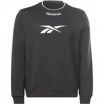 Reebok Fleece Hoodie Hombre Negro con Logo Arch