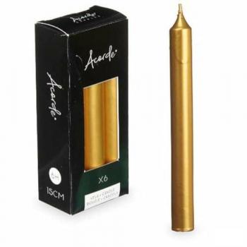 Set de Velas Premium 2 x 2 x 15 cm Dorado (12 Unidades)