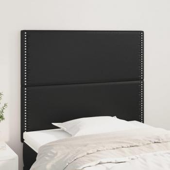 Kopfteil 2 Stück Schwarz 90x5x78/88 cm Kunstleder