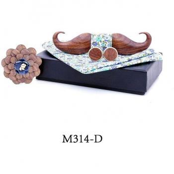 3D Black Walnut Wooden Bow Tie and Handkerchief for Weddings