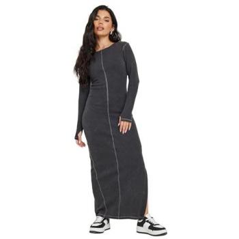 Robe pixie petite gris acid wash manches longues