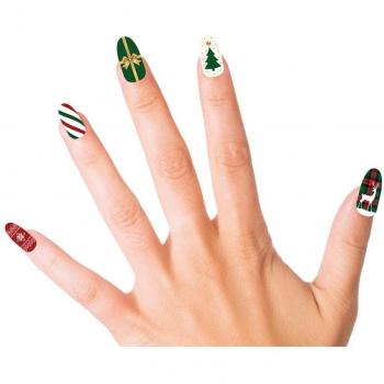 Ongles Faux Noël Sapin, 10 unités adhésif