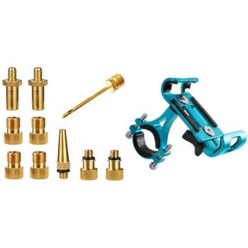 Set d'adaptateurs valve vélo/voiture avec support guidon