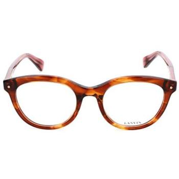 Lanvin VLN714M 06HN Men’s Brown Spectacles – Size 49 – Free Lenses, Anti‑Glare