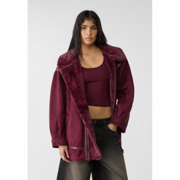 Stradivarius „Red Velvet“ Doubleface‑Oversize‑Jacke – L
