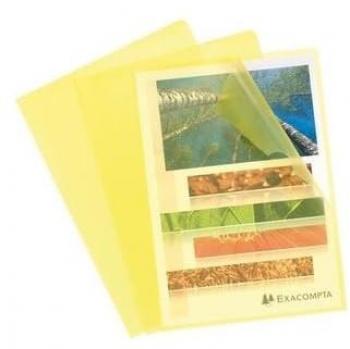 Pack 10 Pochettes Coin PP Grainé Exacompta, 12/100 € – Format A4 Jaune