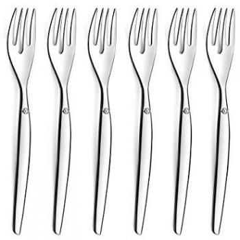 Set de 6 fourchettes à gâteau Lou Laguiole modèle Jet en acier inoxydable