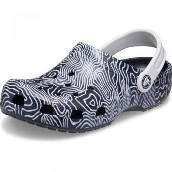 Crocs Classic Topographic Clogs for Boys in Navy