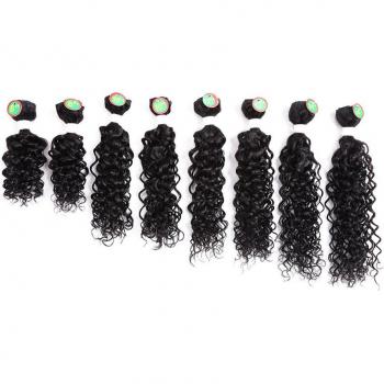 Paquete de Extensiones de Cabello Sintético Rizado 8 Unidades 8-14 Pulgadas