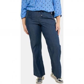 Pantaloni Ulla Popken effetto jeans donna blu taglia 48/50