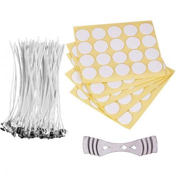 DIY Candle Making Kit: 100PCS Wicks, Stickers & Centering Tool
