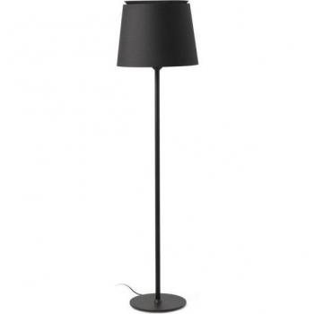 Faro Savoy Floor Lamp with Round Tapered Shade Black E27