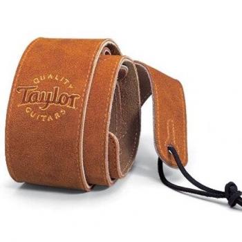 Taylor Logo Suede Guitar Strap Honey