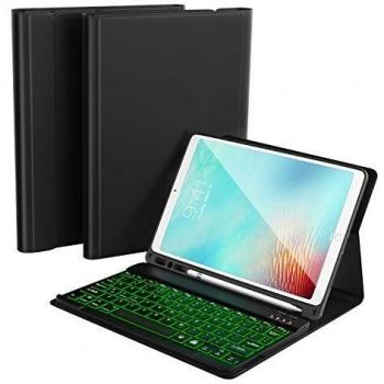 GODOIT 10.2/10.5 2019 Air Pro Keyboard & Protective Case – 7‑Color Backlit, Detachable Bluetooth, Pencil Slot Included