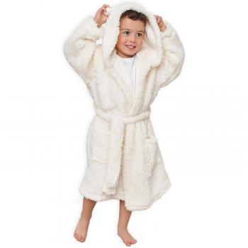 Dreamscene Kids Teddy Fleece Bear Ears Dressing Gown