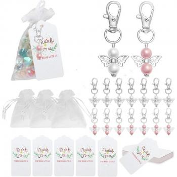 Celestial Gift Kit – 20 Angel Pendant Keychains & Christmas Organza Bags