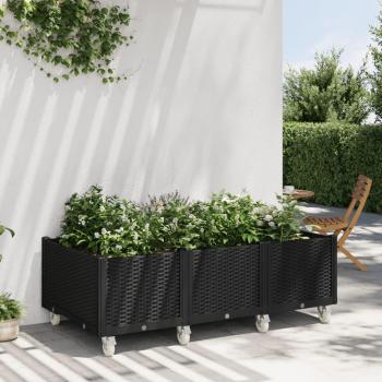 Fioriera con Ruote Nera in Polipropilene 150x80x54 cm Vidaxl