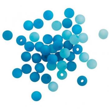 Bastel‑Perlen Polaris Mix 6 mm Blau – 45‑Stück-Set