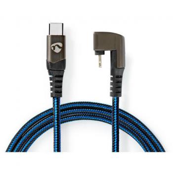 Câble USB-C vers Lightning 2m Tressé Noir-Bleu