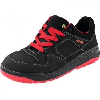 Maverick Low ESD Calzatura Antinfortunistica Nero Rosso Uomo Pelle Acciaio 46