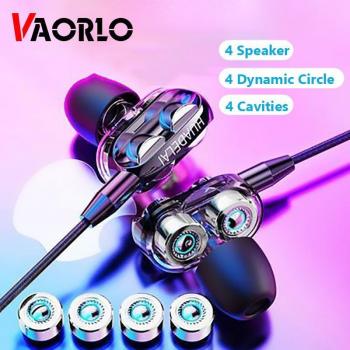 VAORLO Black Dual Driver In-Ear Headphones with Mic