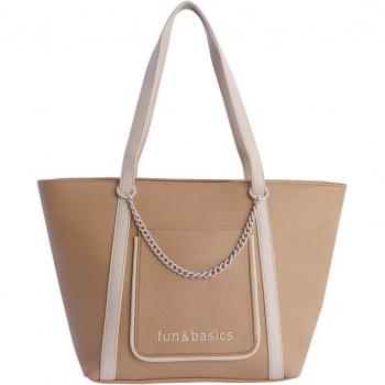 Bolso de hombro clarina de FUN & BASIC Marrón claro