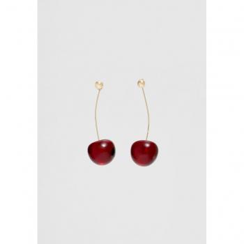 Stradivarius Gold Cherry Earrings One Size