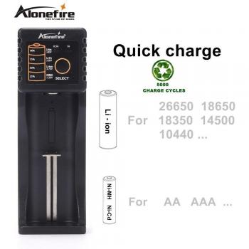 Alonefire MC101 Intelligentes Ladegerät für Li-Ion 3,7 V und Ni-MH Ni-Cd 1,2 V Batterien für 26650 18650 18350 16340 10440