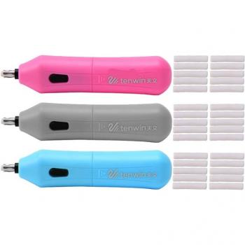 Effaceur électrique pratique à piles pour crayon à croquis avec 10 recharges