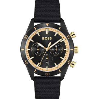 BOSS Santiago Black and Gold Chronograph Watch for Men