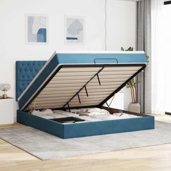 VidaXL Bett mit Matratze Dunkelblau 180x200 cm