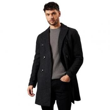 Burton Wool Blend Coat, Charcoal, Double Breasted, Size M