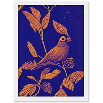 Nouveau Branchbird Print – White Frame Edition