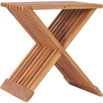Taburetes y sillas plegables Taburete plegable de madera maciza de teca 40x32x45 cm