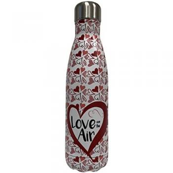 Bouteille Isotherme Enesco L'amour est dans l'air en Inox avec Dessin de Cœurs