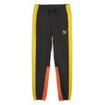Pantaloni lunghi Puma Classics Block neri con accenti giallo e arancio