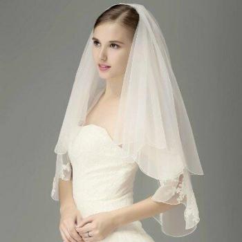 Tulle 1m – Voile Mariage Bord Court avec Paillettes
