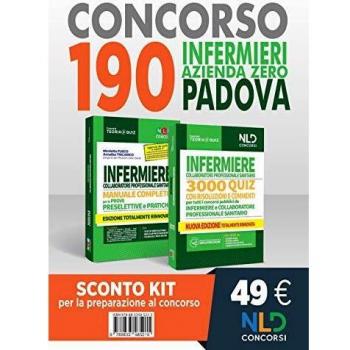 Concorso 190 infermieri Azienda Zero Padova. Kit completo manuale + quiz infermieri
