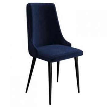 Sedia Jackson 106 Nero Velvet con Elementi Metallo