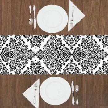 Damask Geometric Table Runner