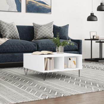 Table basse blanche en bois d'ingénierie, 60x60 cm