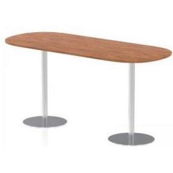 Dynamic Italia 2400mm Walnut Poseur Table with Silver Legs