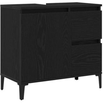 VidaXL Black Oak Built‑In Sink Cabinet 65×33×60 cm Engineered Wood