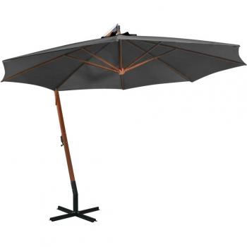 Parasol de jardin vidaXL en bois de sapin, mât anthracite