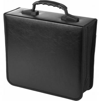 Estuche de discos impermeable, bolsa de cuero PU con cremallera